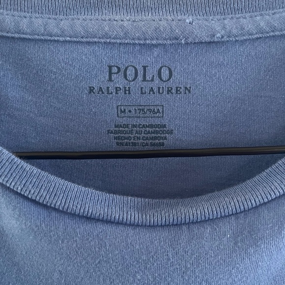 Polo by Ralph Lauren Men's Classic Blue Tee - Picture 3 of 3